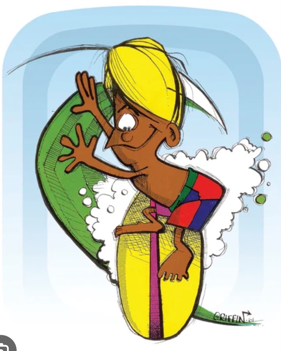 Surf school surfer illustration